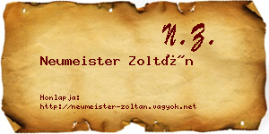 Neumeister Zoltán névjegykártya